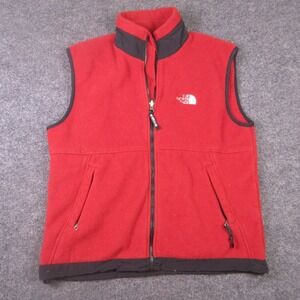 The North Face Vest Womens Medium Red Fleece Full Zip Pockets USA Outdoor